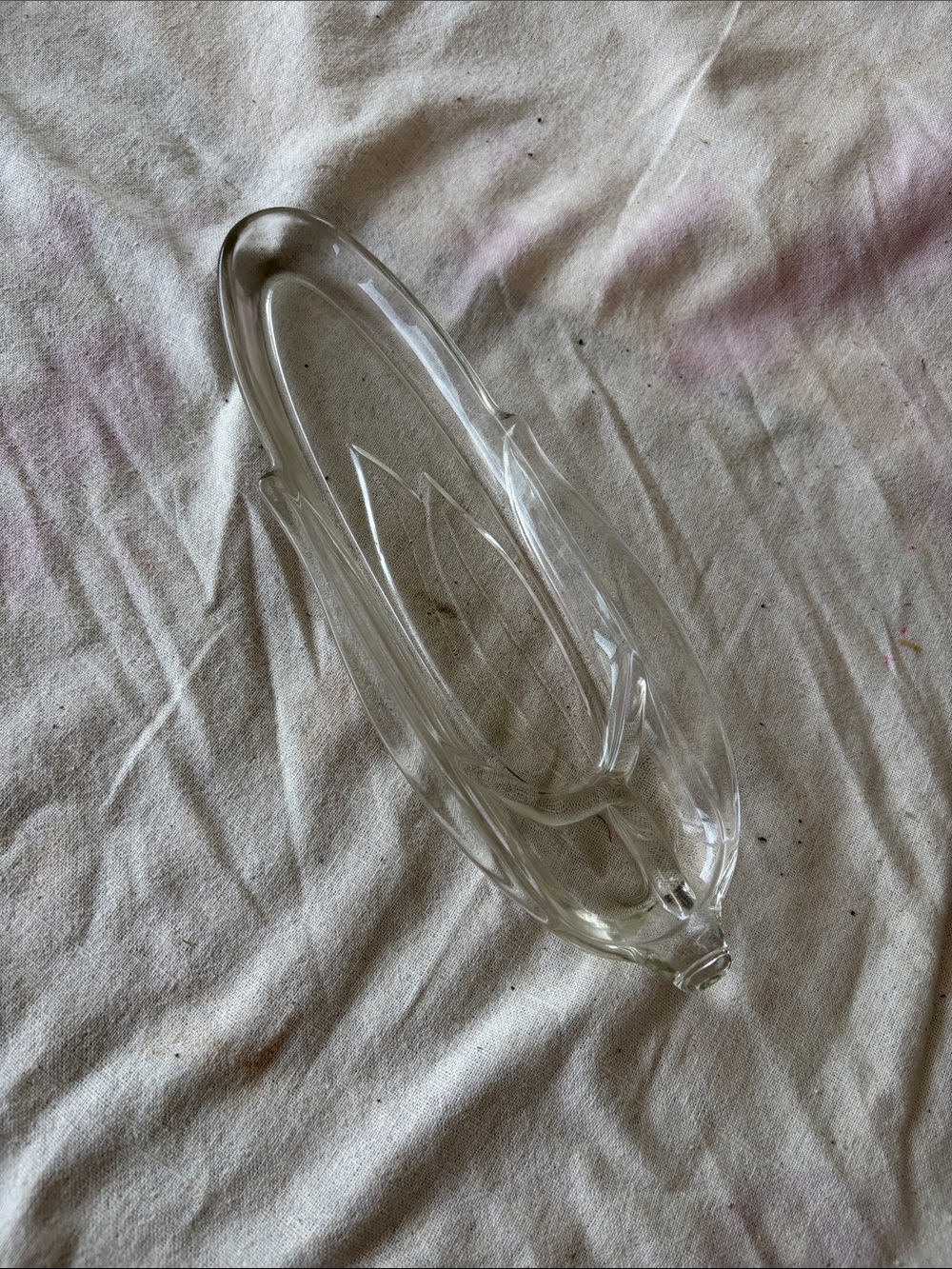 Clear Glass corn Decorative Bowl